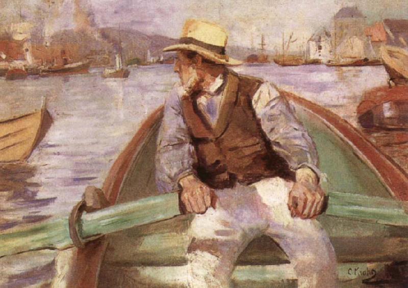 Christian Krohg Look ahead,the harbour at Bergen oil painting image